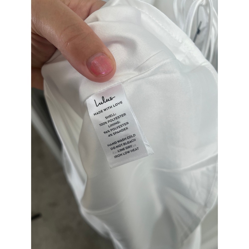 NWT Lulus Modern Adoration White Satin Backless Lace-Up Maxi Dress Extra Large - Picture 10 of 11